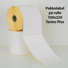 Pakkelabel 100x220 - 25,4mm kerne  - Termo Plus - 350 fragtlabels/rulle