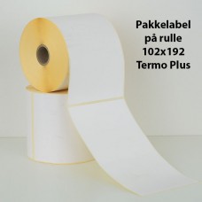 Pakkelabel 102x192 - 25,4mm kerne - Termo Plus - 350 fragtlabels/rulle