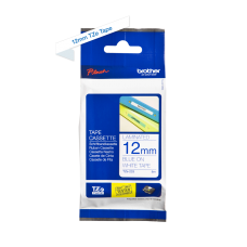 Brother TZe233 tape – blå print på hvid tape - 12mm x 8 meter - Original TZe-233 tape