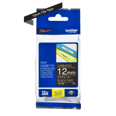 Brother TZe335 tape – hvidt print på sort tape - 12 mm x 8 meter - Original TZe-335 tape