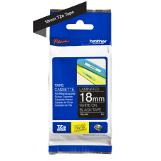 Brother TZe345 tape – hvidt print på sort tape - 18 mm x 8 meter - Original TZe-345 tape