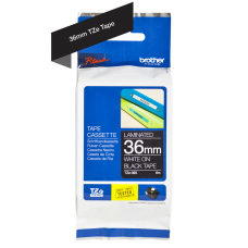 Brother TZe365 tape – hvidt print på sort tape - 36 mm x 8 meter - Original TZe-365 tape