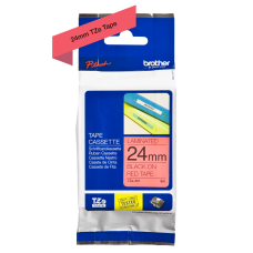 Brother TZe451 tape – sort print på rød tape - 24mm x 8 meter - Original TZe-451 tape