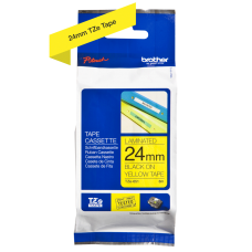 Brother TZe651 tape – sort print på gul tape - 24mm x 8 meter - Original TZe-651 tape
