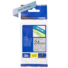 Brother TZeM951 tape – sort print på mat sølv tape - 24 mm x 8 meter - Original TZe-M951 tape