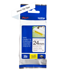 Brother TZeS251 tape – sort print på hvid tape - 24 mm x 8 meter - Original TZe-S251 tape